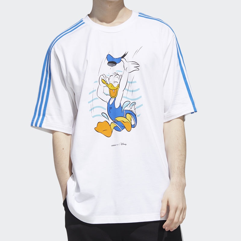 Men's adidas neo Donald Duck Sports Short Sleeve White T-Shirt GJ5646 - 3