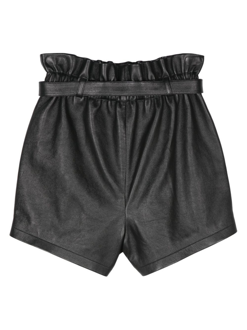 SAINT LAURENT stud-embellished paperbag shorts outlook