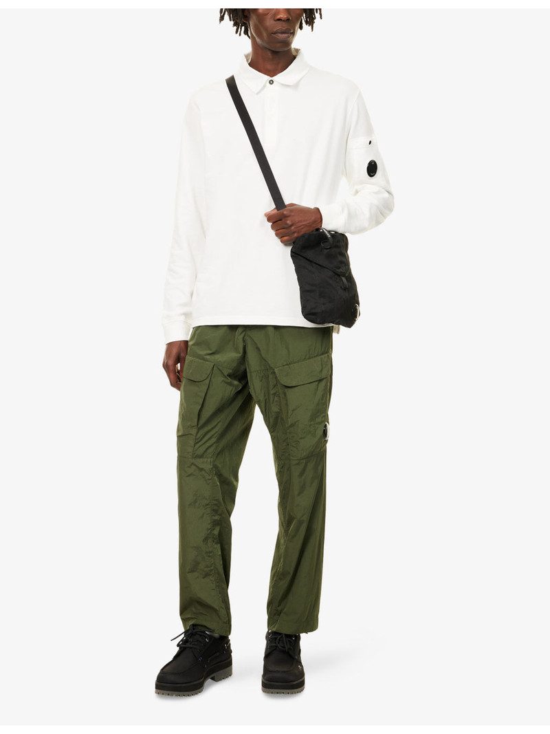 C.P. Company Branded-Lens Patch Long-Sleeve Cotton Polo Shirt outlook