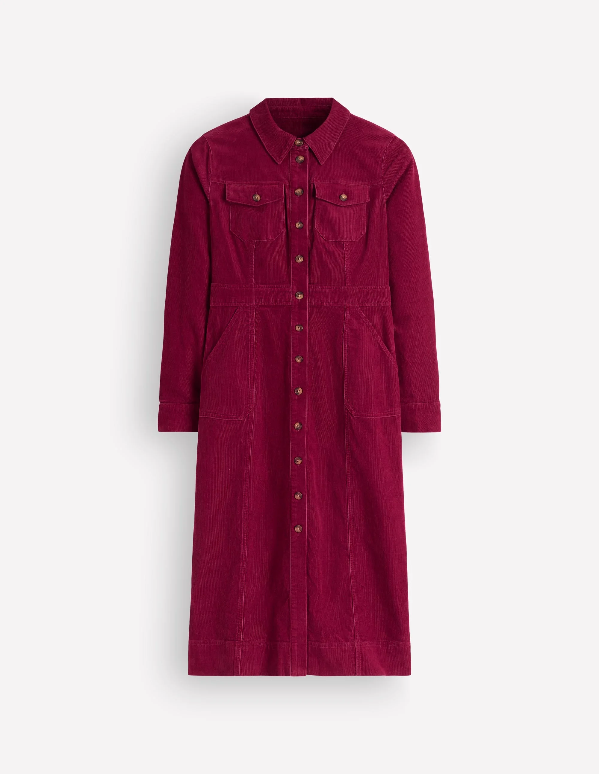 Fleur Cord Midi Dress-Ruby Red - 1