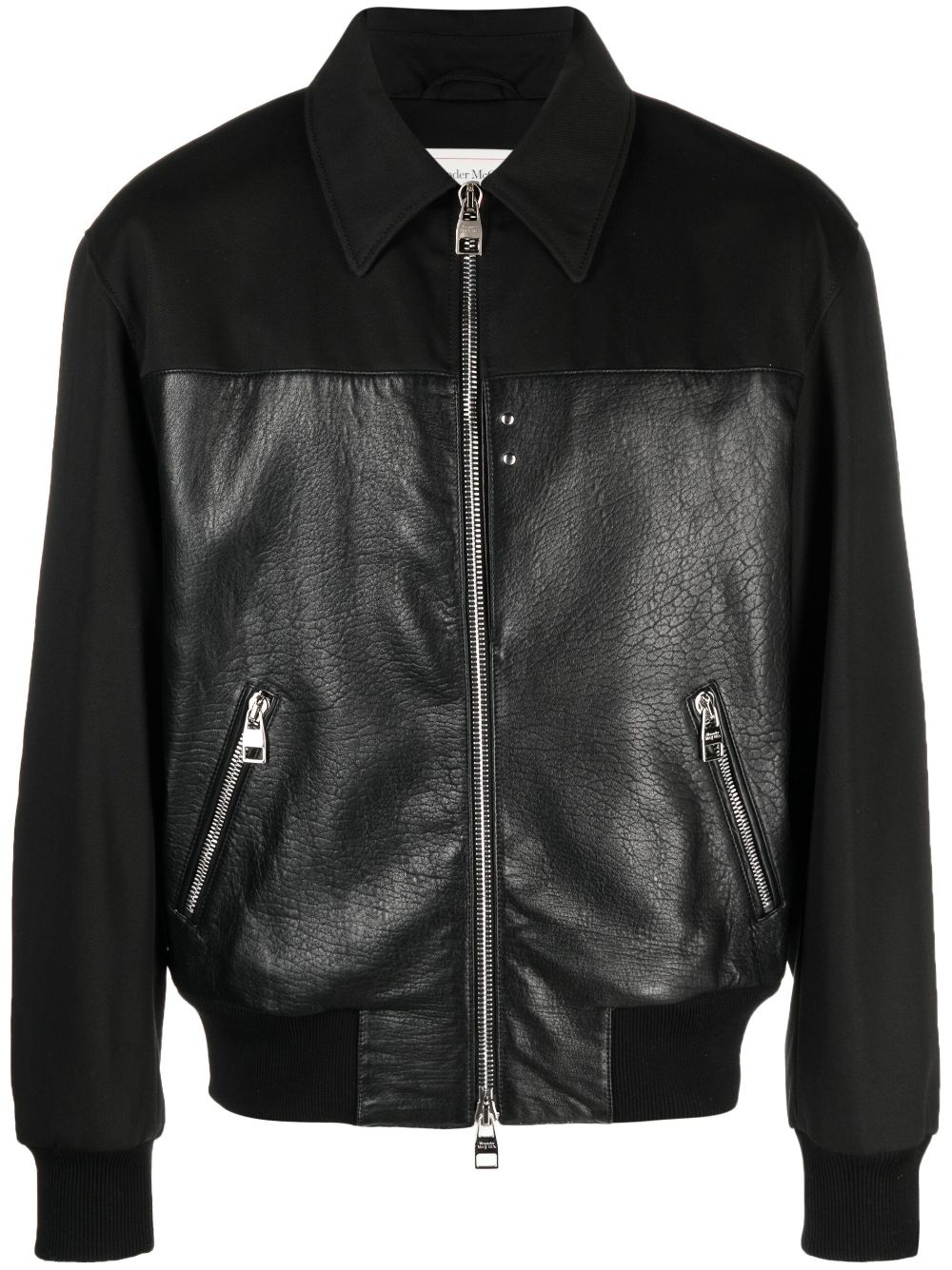 panelled zipped bomber jacket - 1