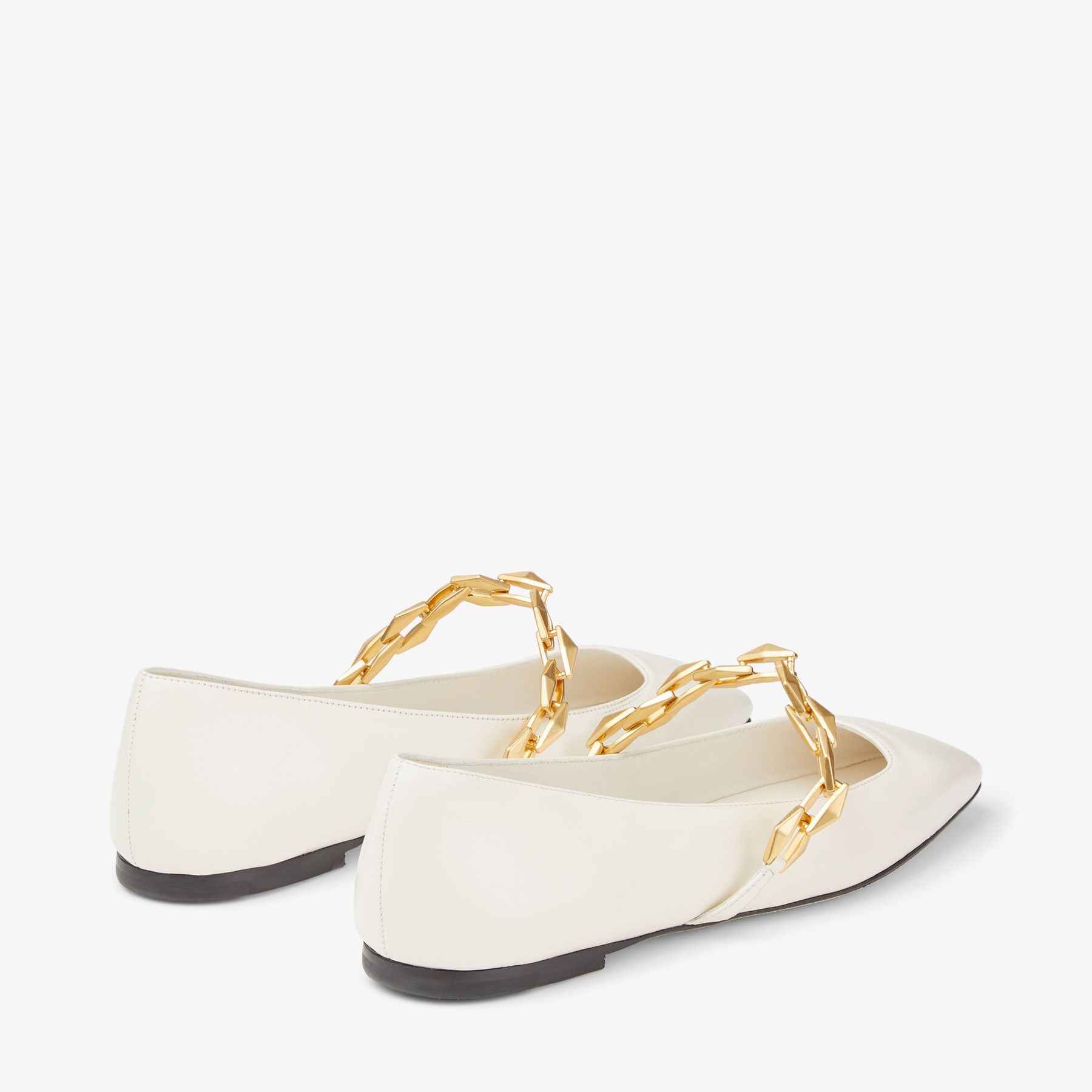 Diamond Tilda Flat
Latte Nappa Leather Flats with Chain - 5