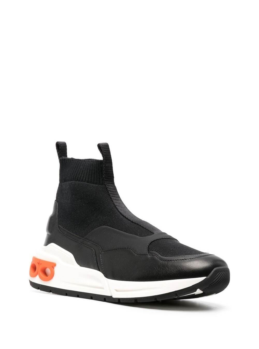 Ferragamo Women Black Cosma Sock High-Top Sneakers Woman - 2