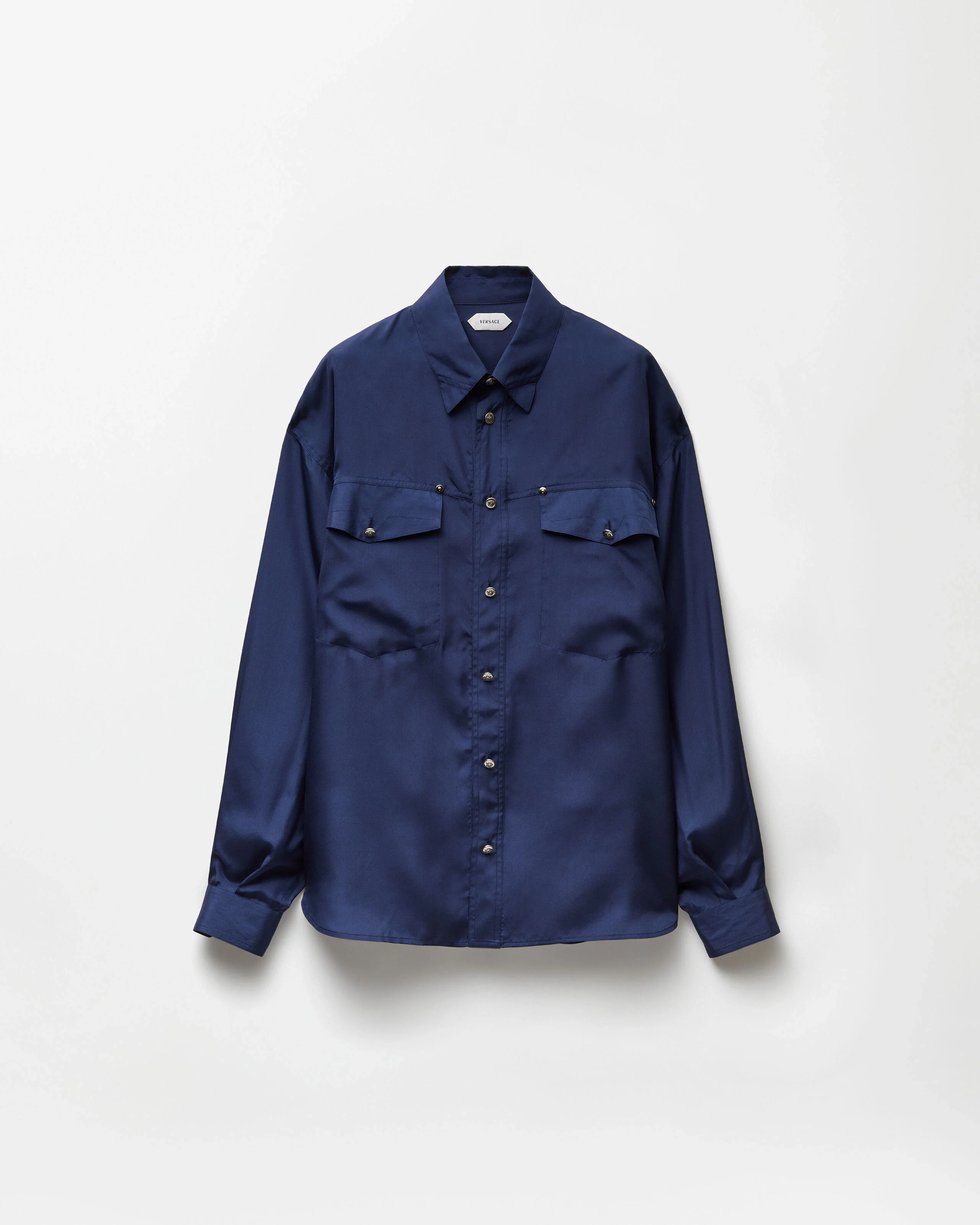 Embroidered-Detail Silk-Poplin Shirt - 1