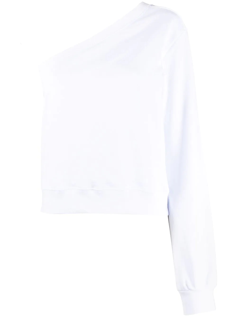 one-shoulder logo print sweatshirt - 1