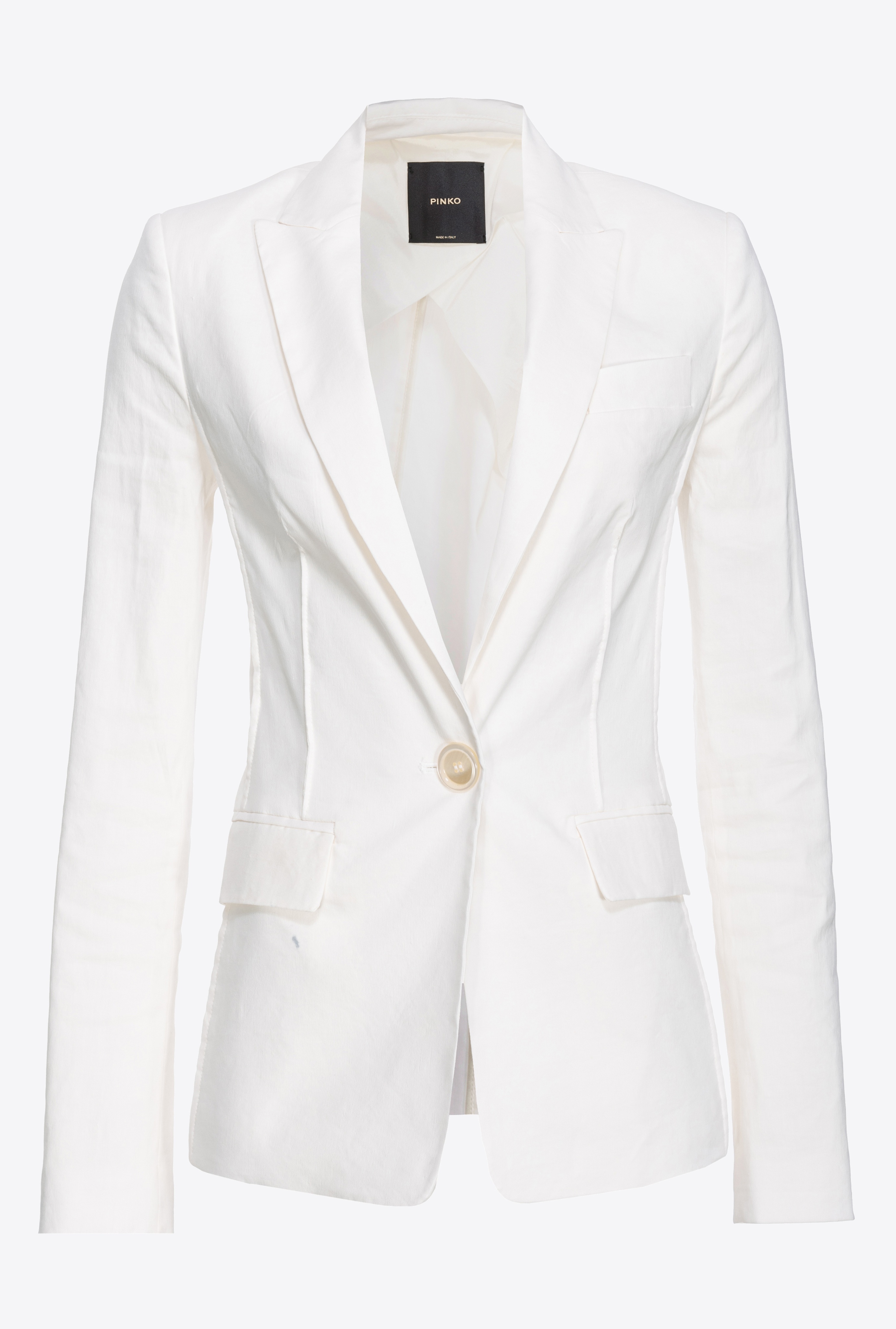 SINGLE-BREASTED STRETCH LINEN BLAZER - 1