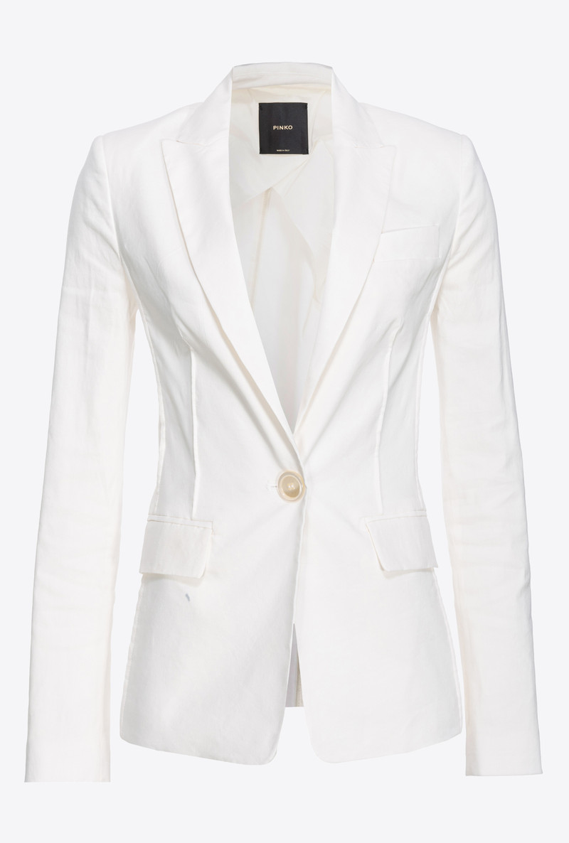SINGLE-BREASTED STRETCH LINEN BLAZER 1