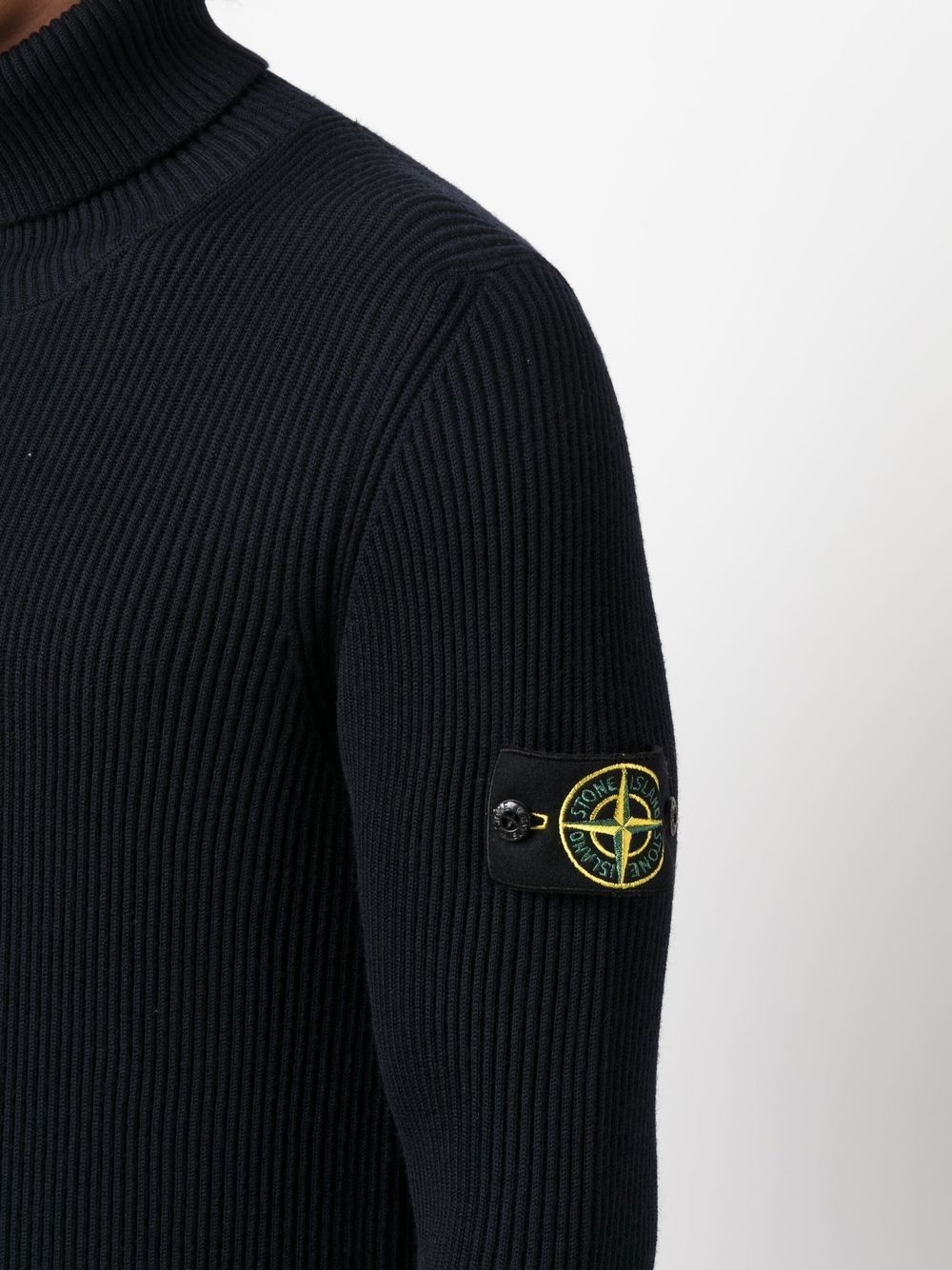 Compass-patch roll-neck jumper - 5