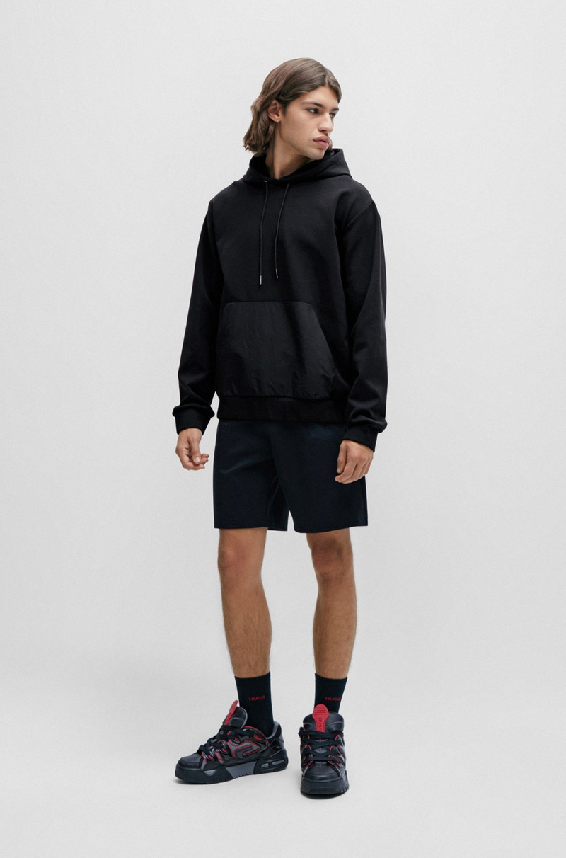 HUGO RELAXED-FIT HOODIE IN STRETCH COTTON WITH CONTRAST POCKET outlook