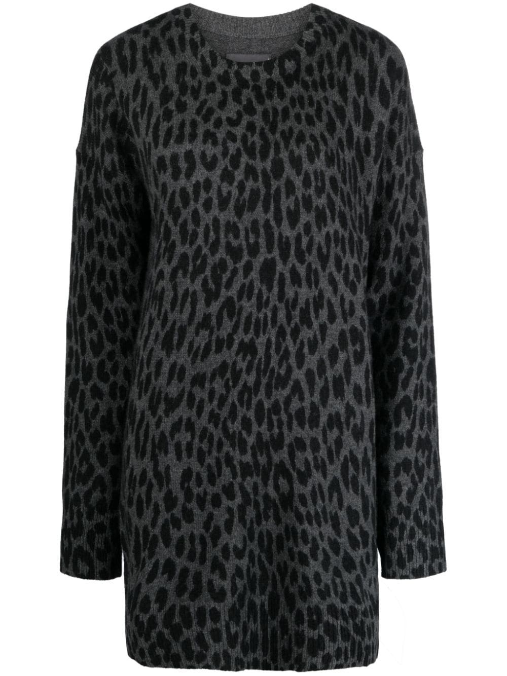 leopard-print cashmere dress - 1