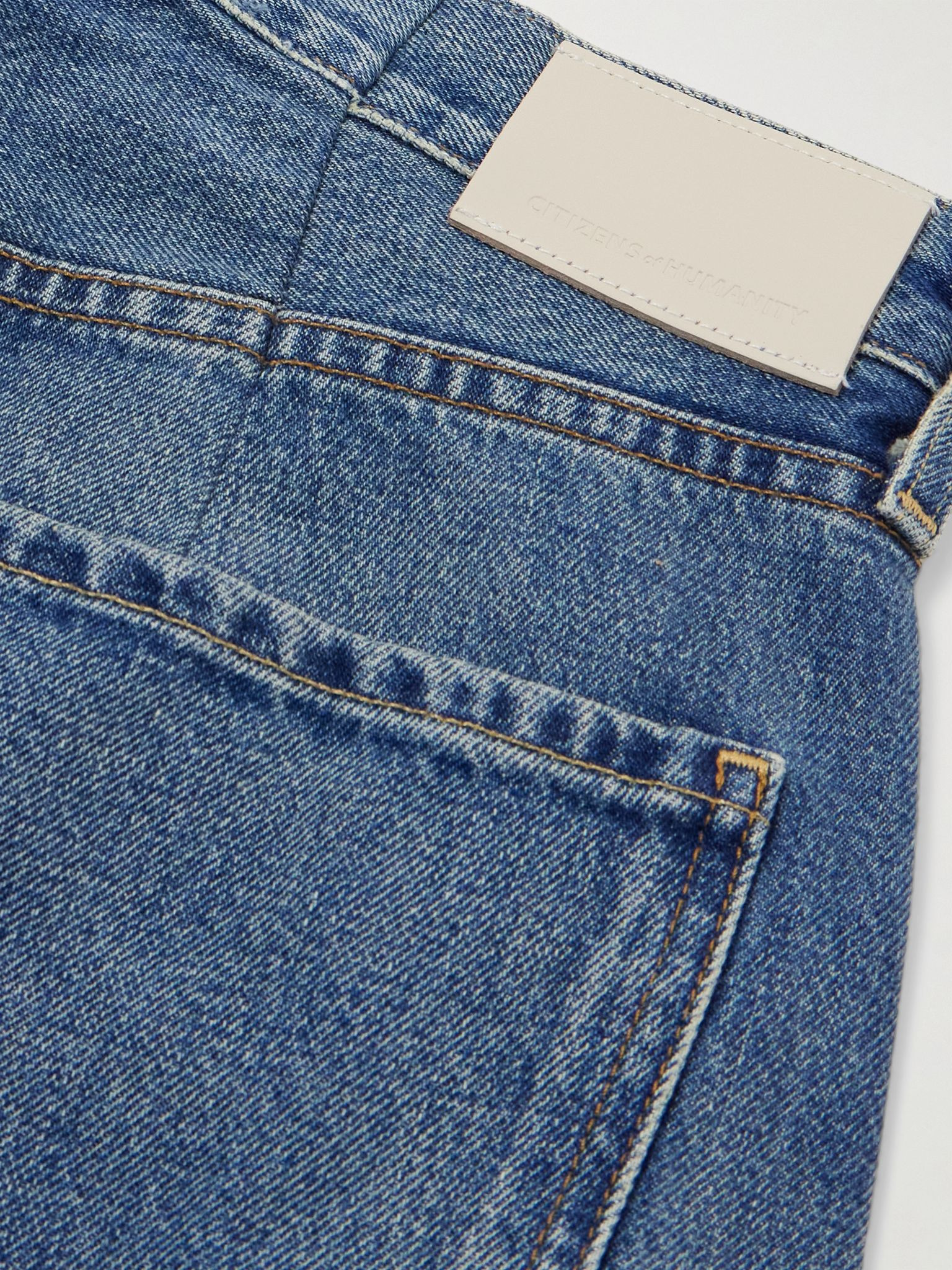 Horseshoe frayed high-rise barrel-leg jeans Mid denim - 4