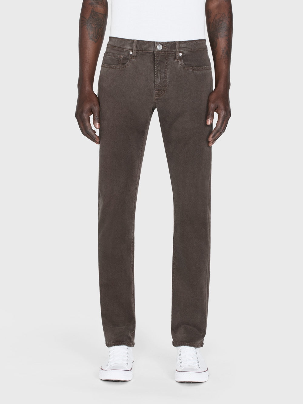 L'Homme Slim Brushed Twill in Mocha - 2