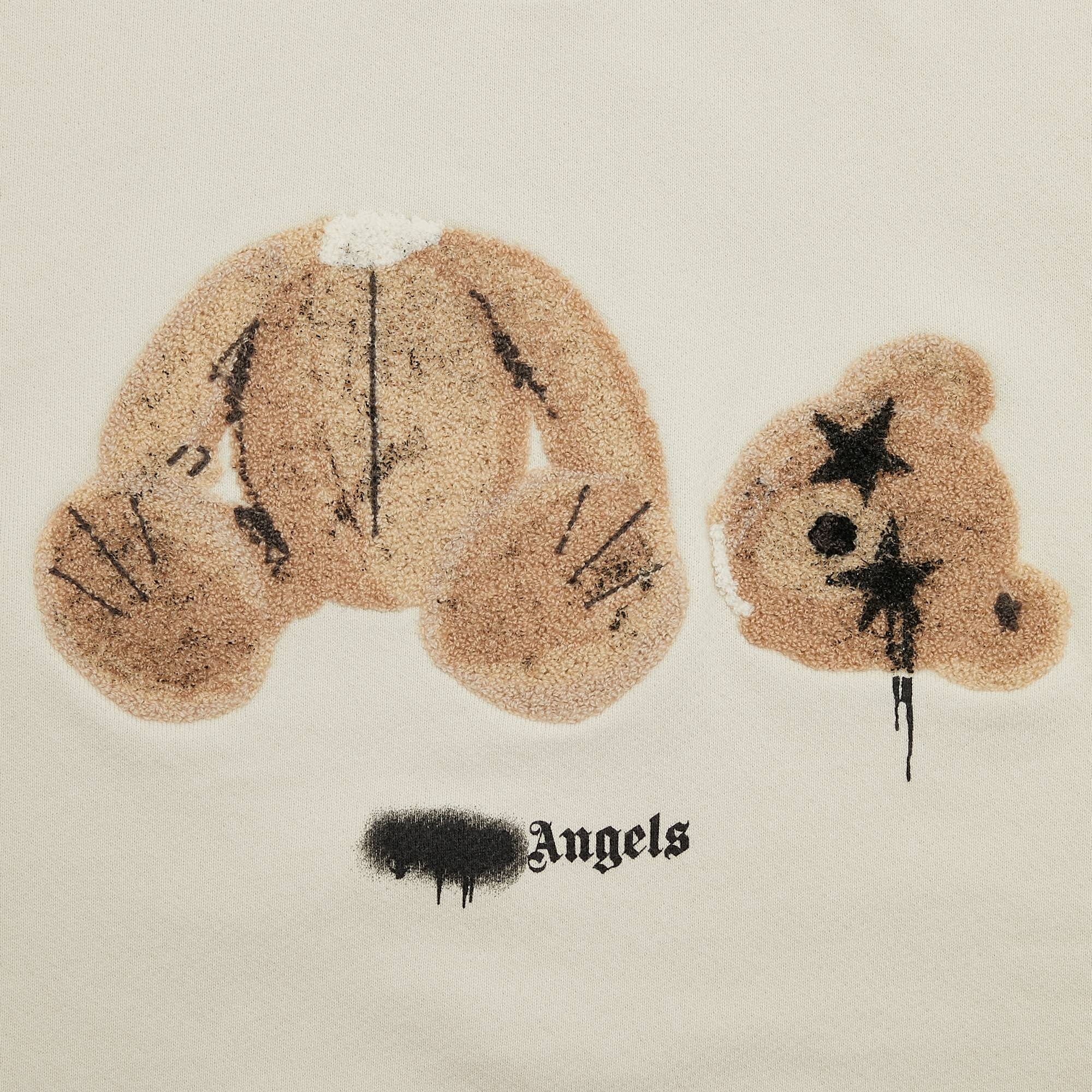 Palm Angels Spray Bear Crewneck 'Grey/Brown' - 3