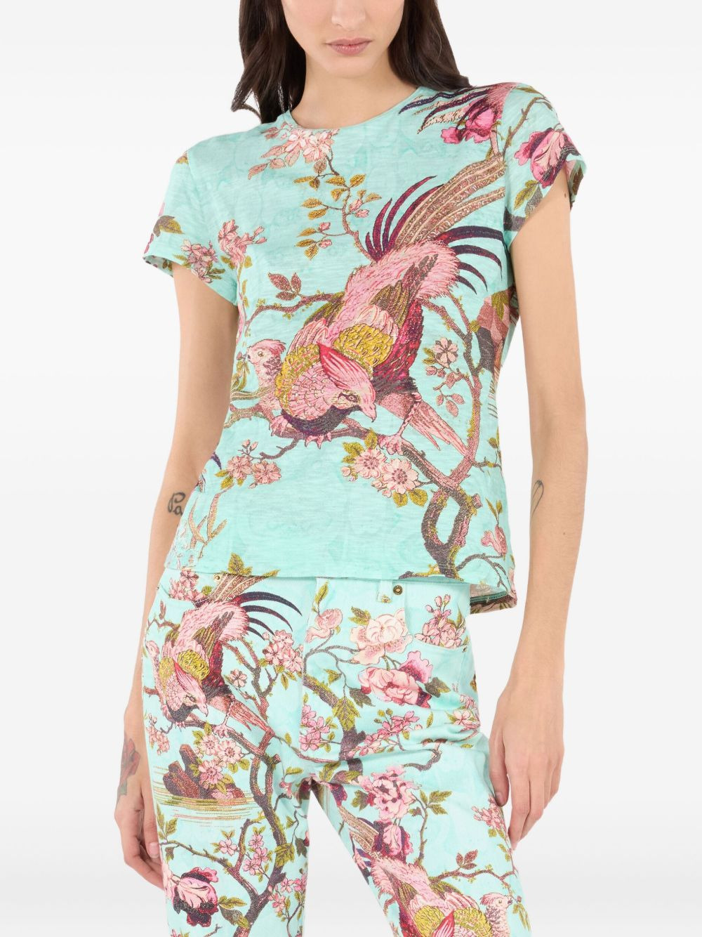 bird-print short-sleeve T-shirt - 3