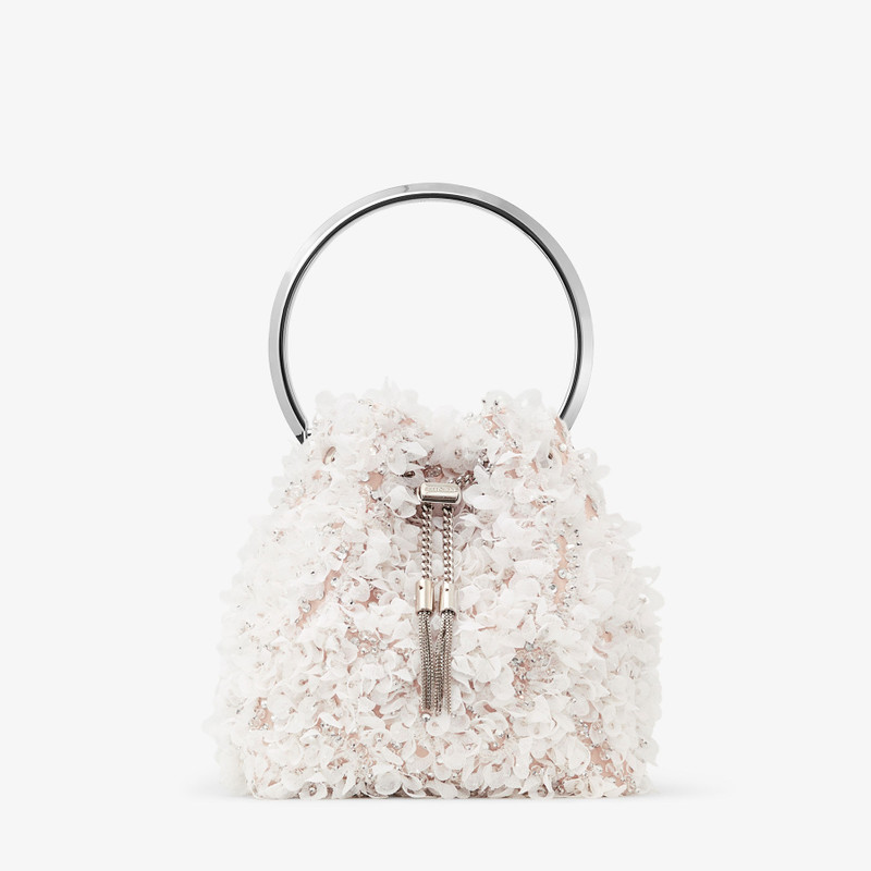 Bon Bon Ivory Satin Bucket Bag with Petal Embroidery 1