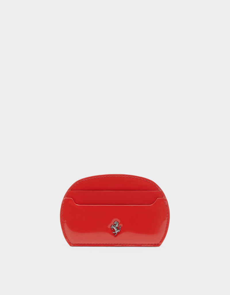 Card holder in glossy brushed leather 1