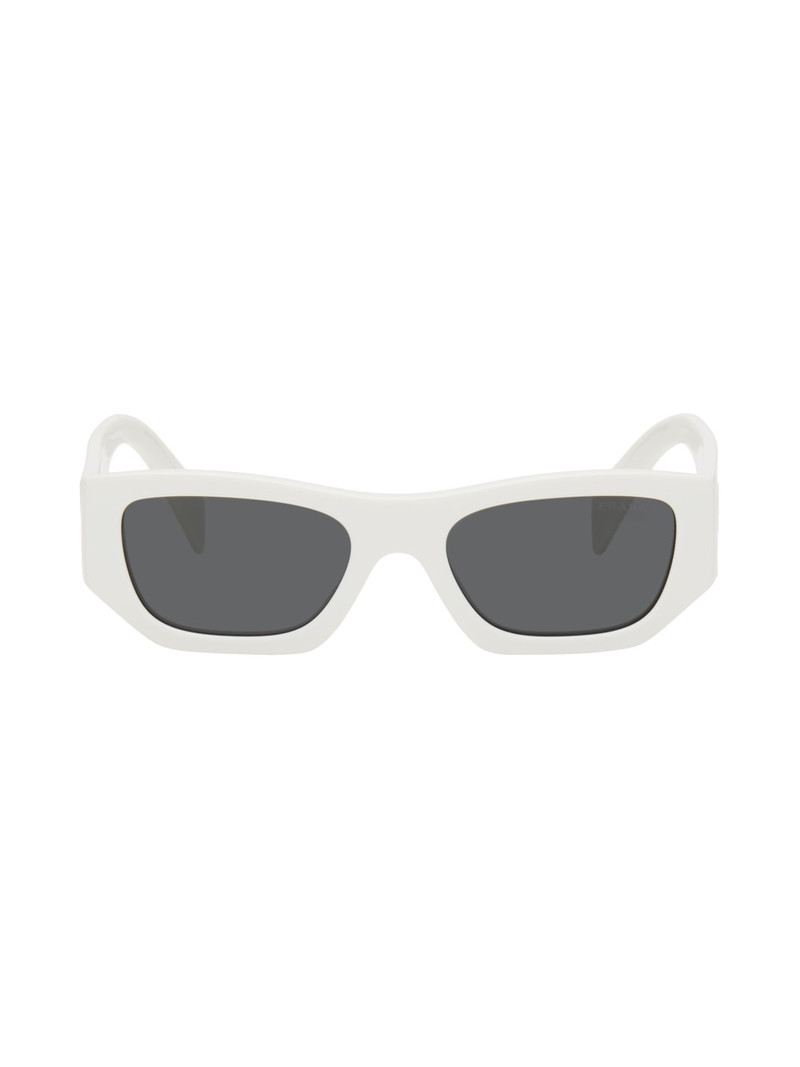 logo-lettering rectangle-frame sunglasses - 1