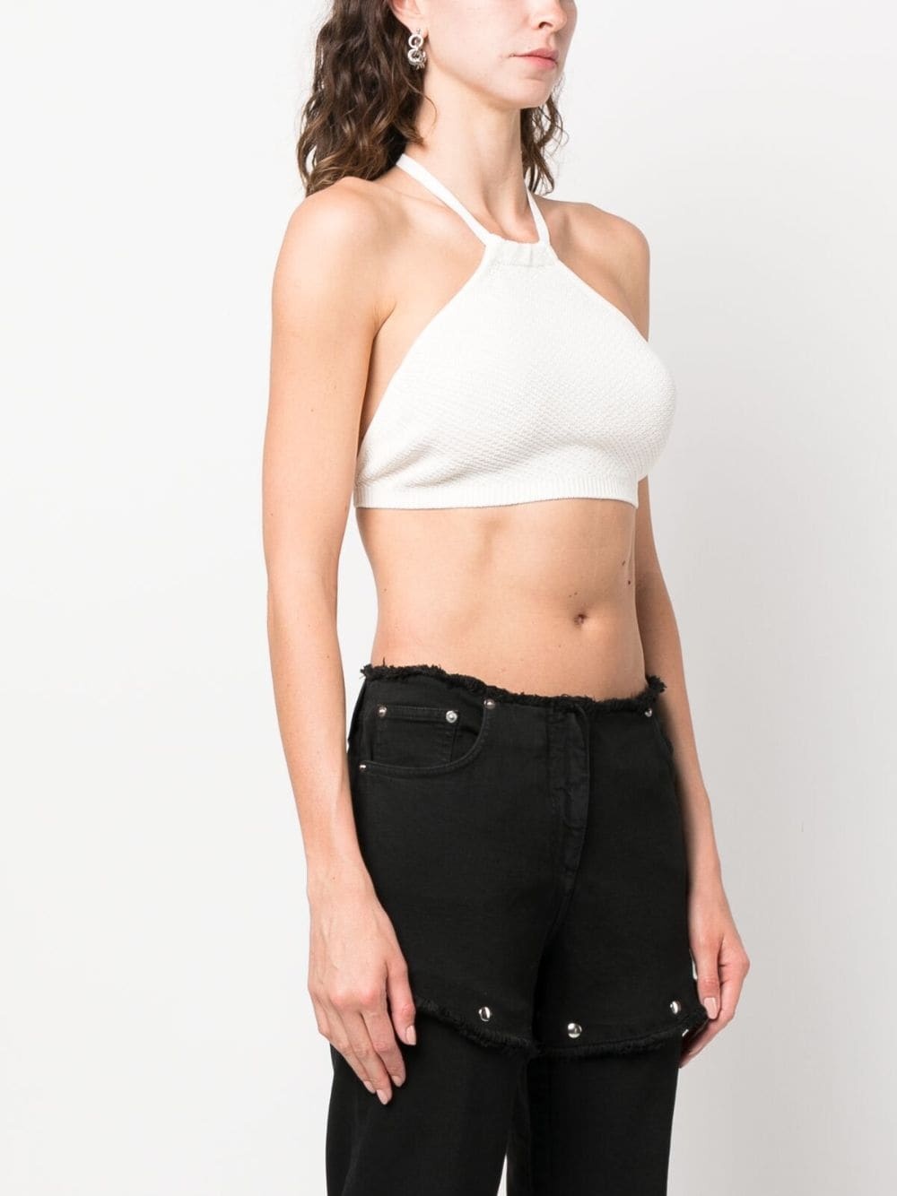 cropped halterneck knit top - 3