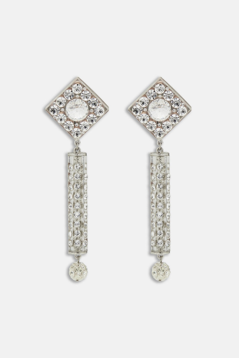 PLASTIC AND CRYSTAL EARRINGS WITH PENDANT - 1