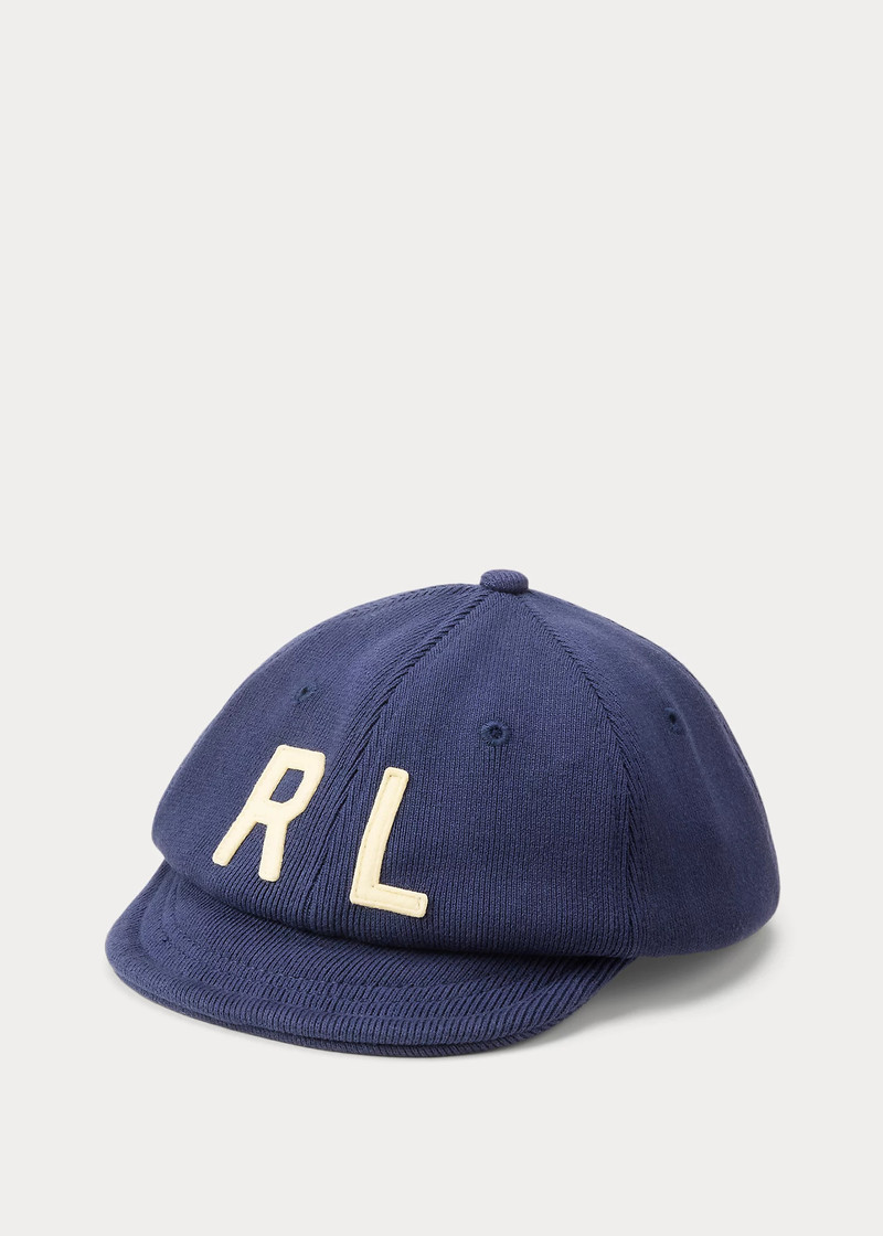 Rib-Knit Cotton Letter Cap 1