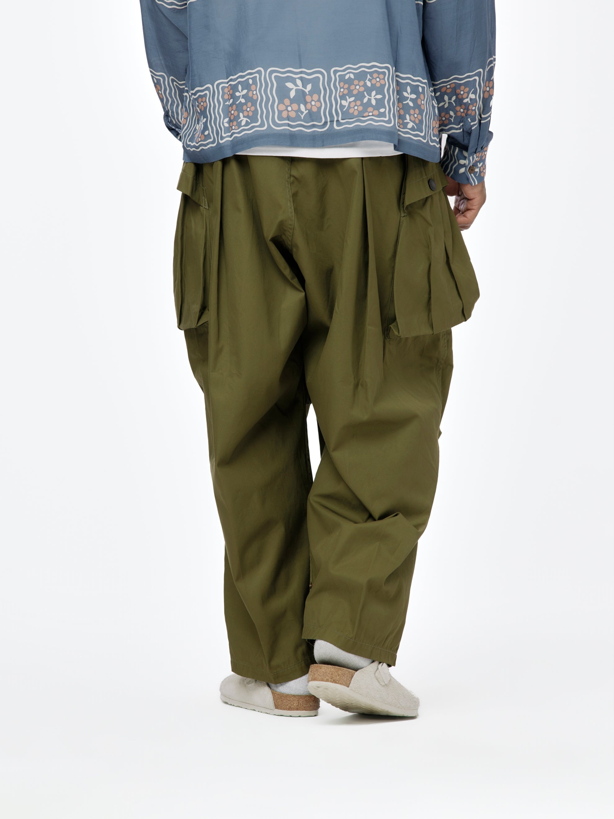 COMBINED GABERGINE AOZAI CARGO PANTS (KHAKI) - 3