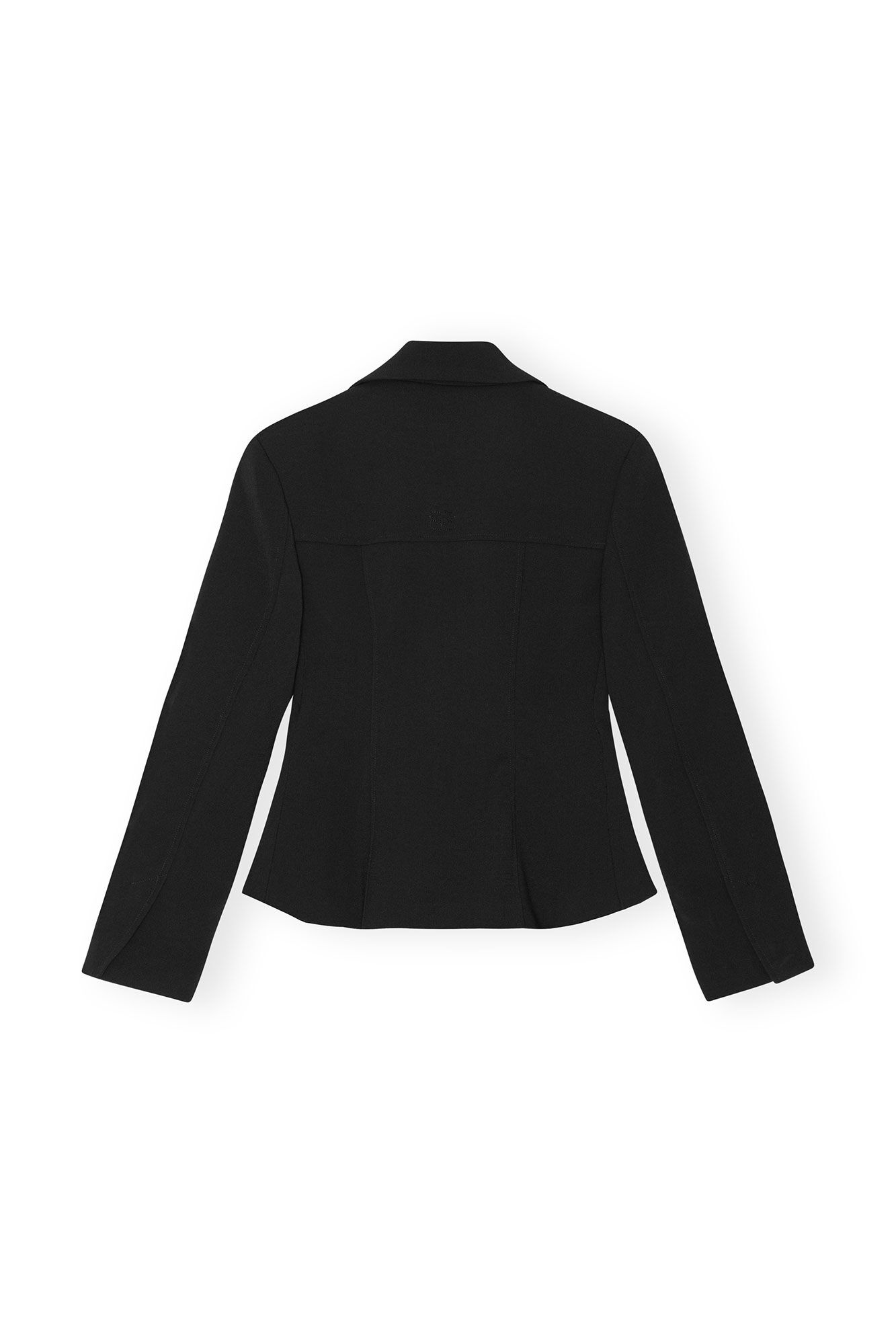 BLACK BONDED CREPE FITTED BLAZER - 2