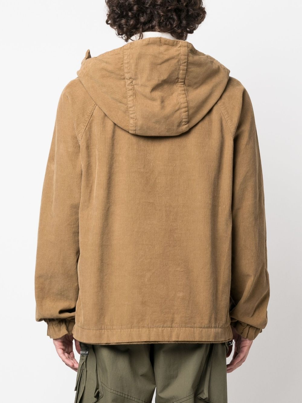 side-zip corduroy hoodie - 4