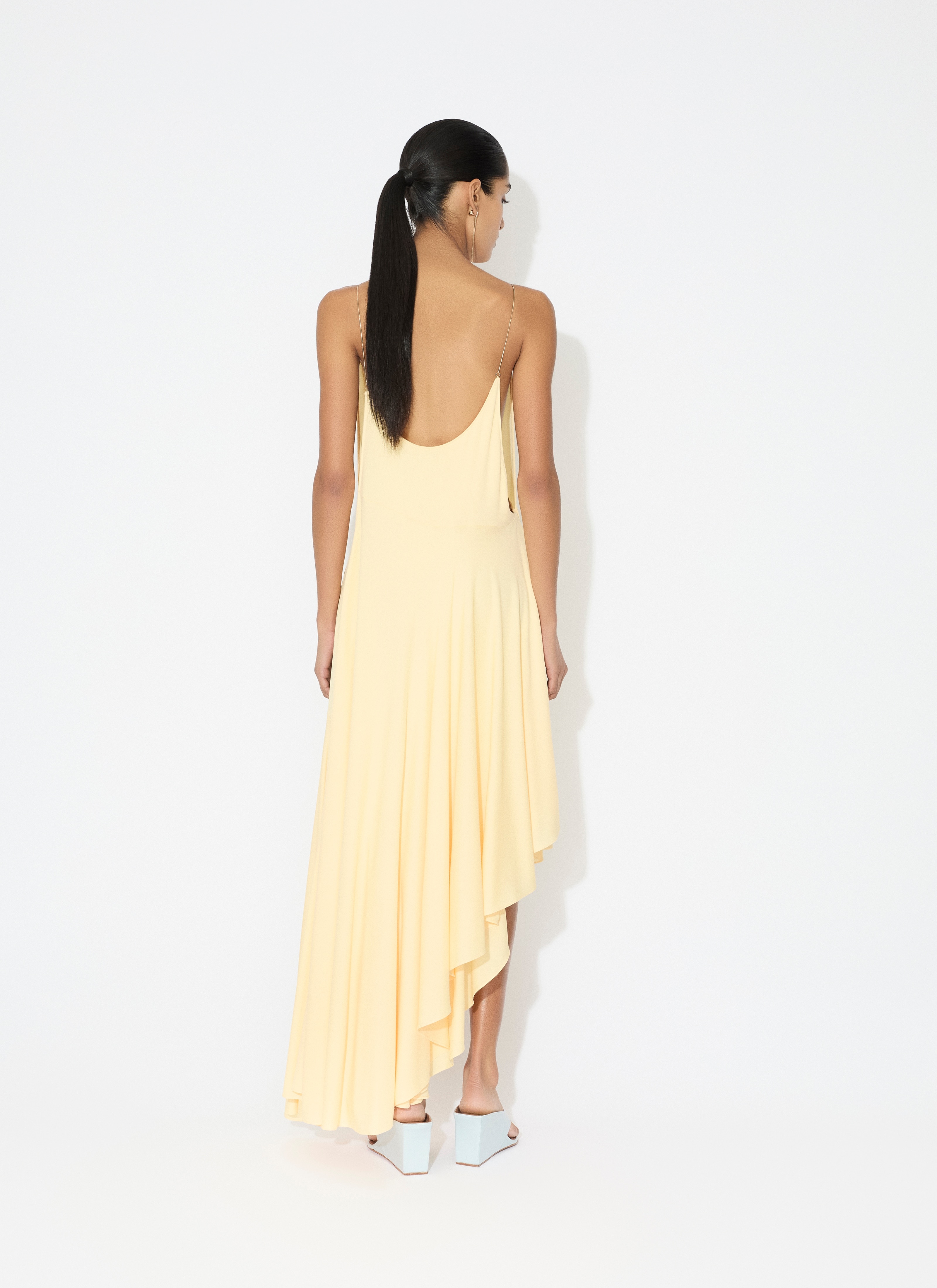 MATTE JERSEY ASYMMETRICAL SLIP DRESS - 3
