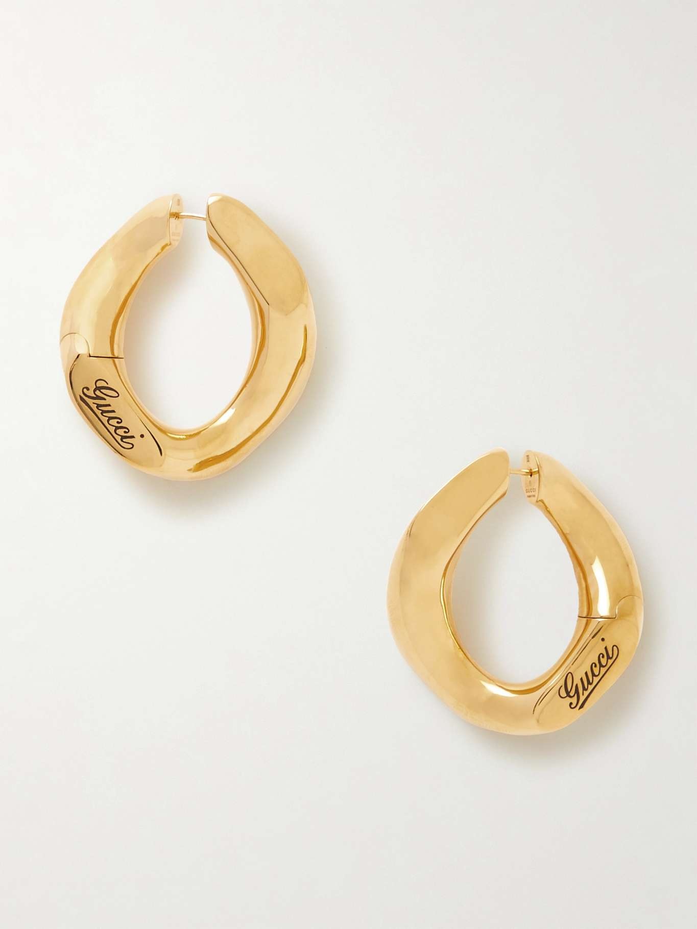 Large gold-tone hoop earrings - 1