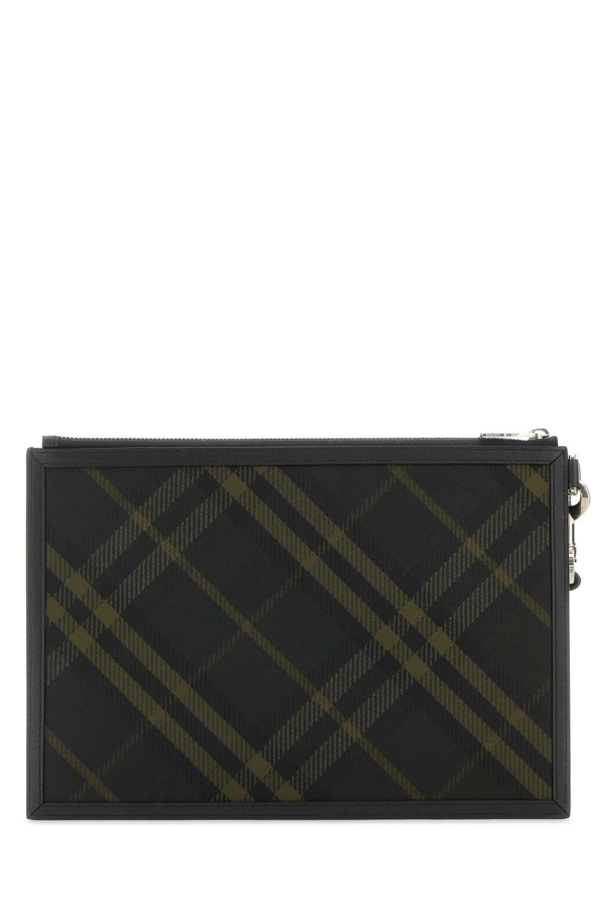 Burberry Men Embroidered Canvas Clutch - 3