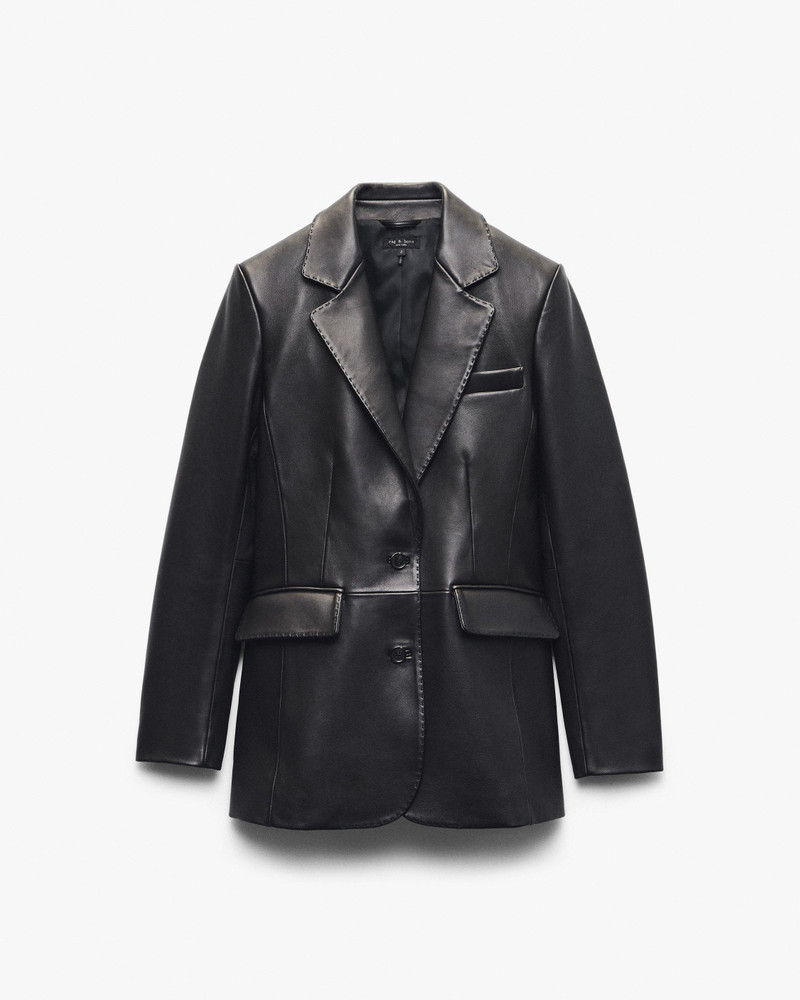 Ash Lamb Leather Blazer 1