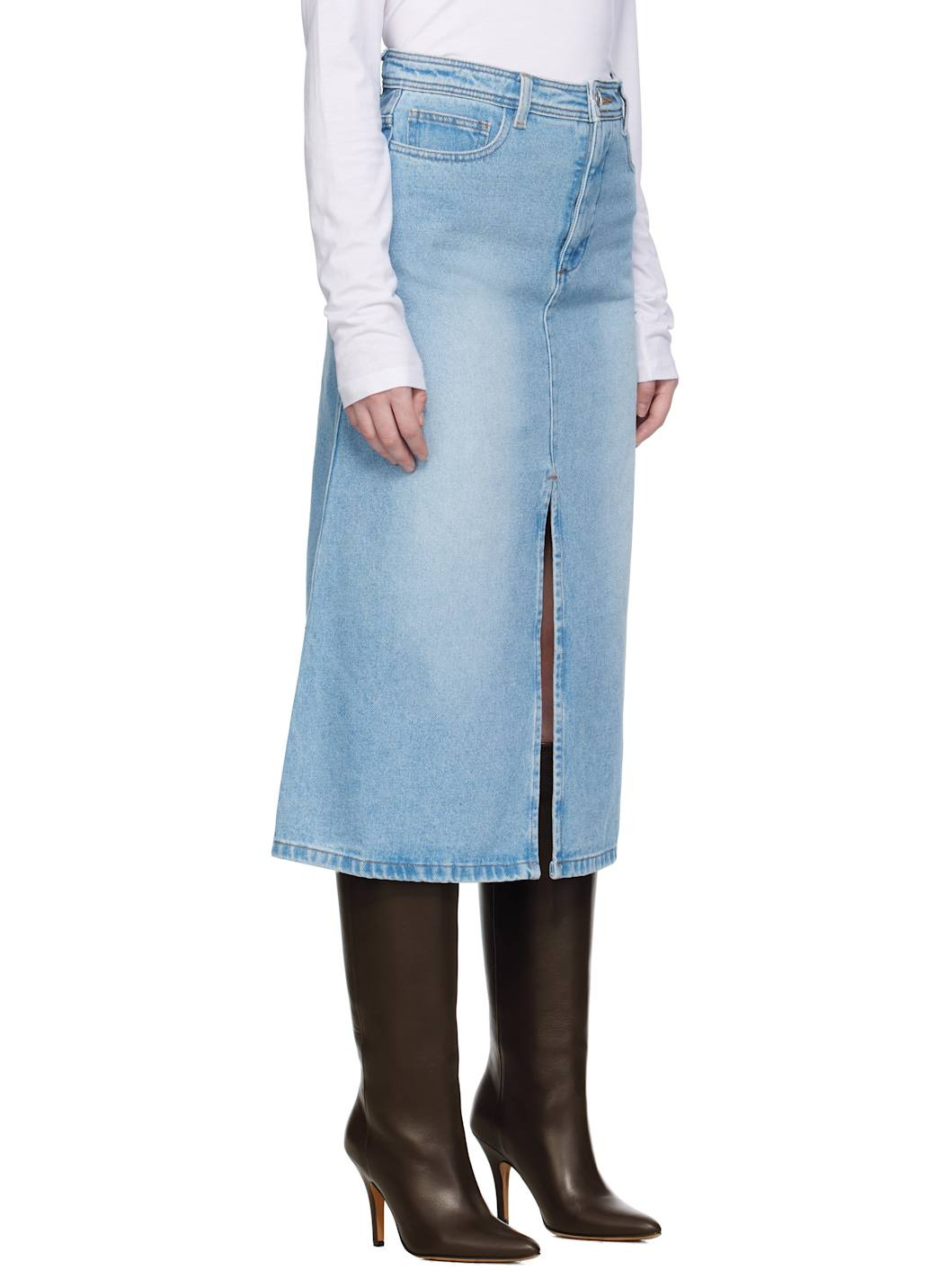 Blue Georgia Denim Midi Skirt - 2
