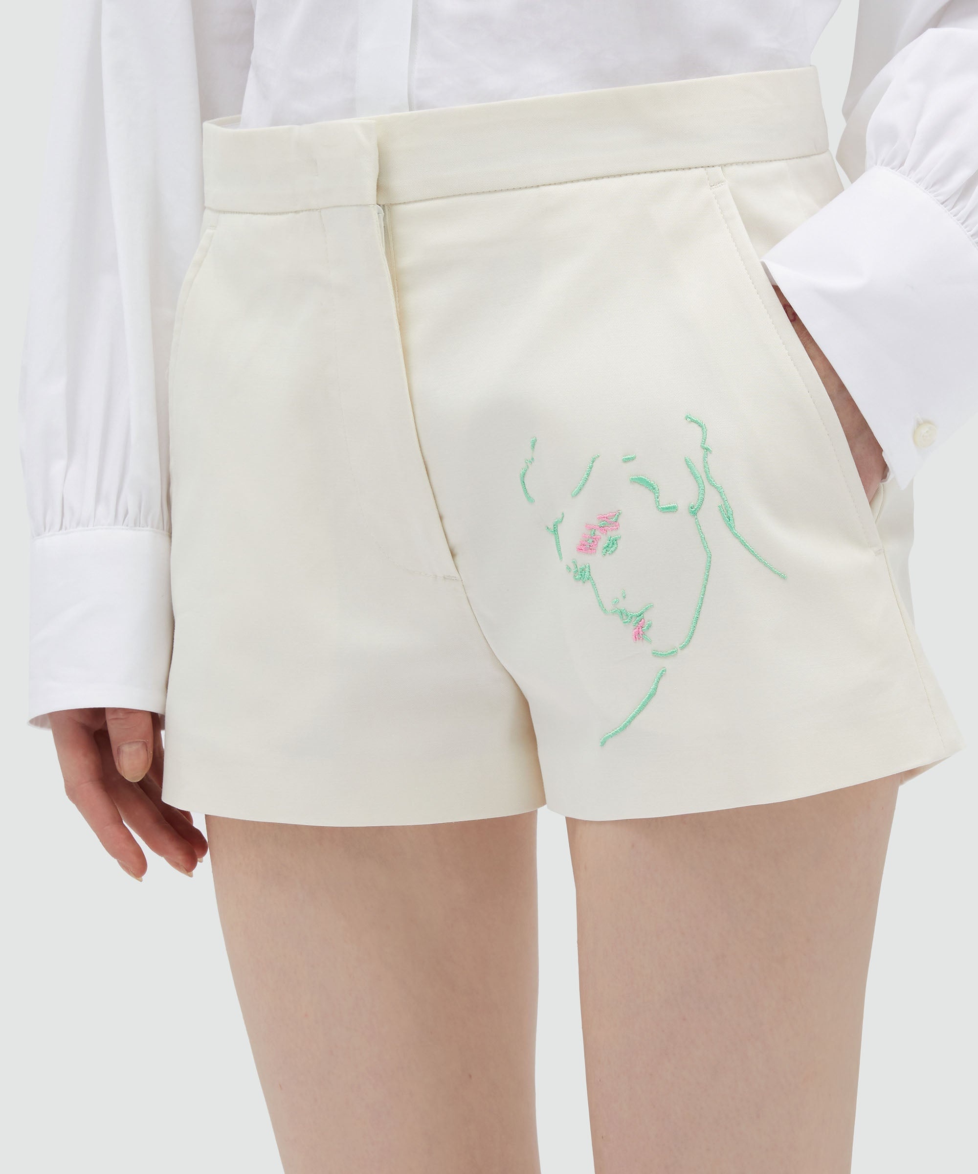 Cotton shorts with Luke Edward Hall x MSGM embroidery - 5