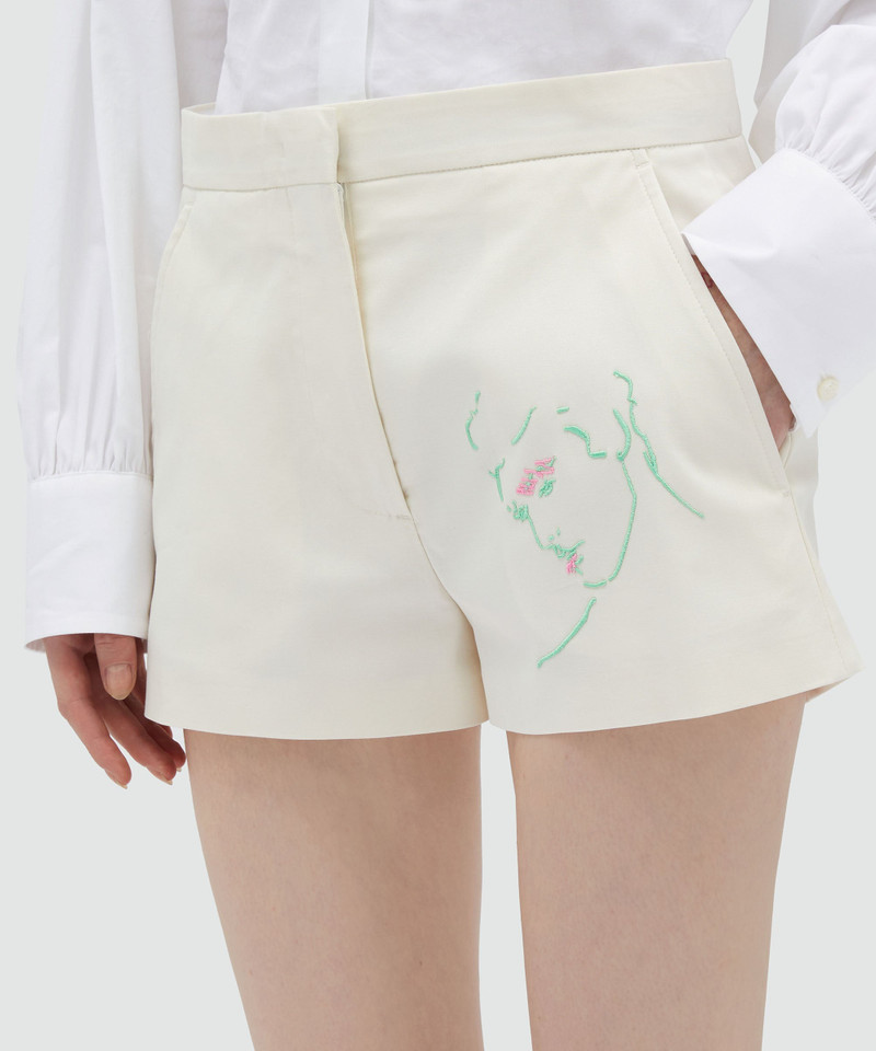 Cotton shorts with Luke Edward Hall x MSGM embroidery 5
