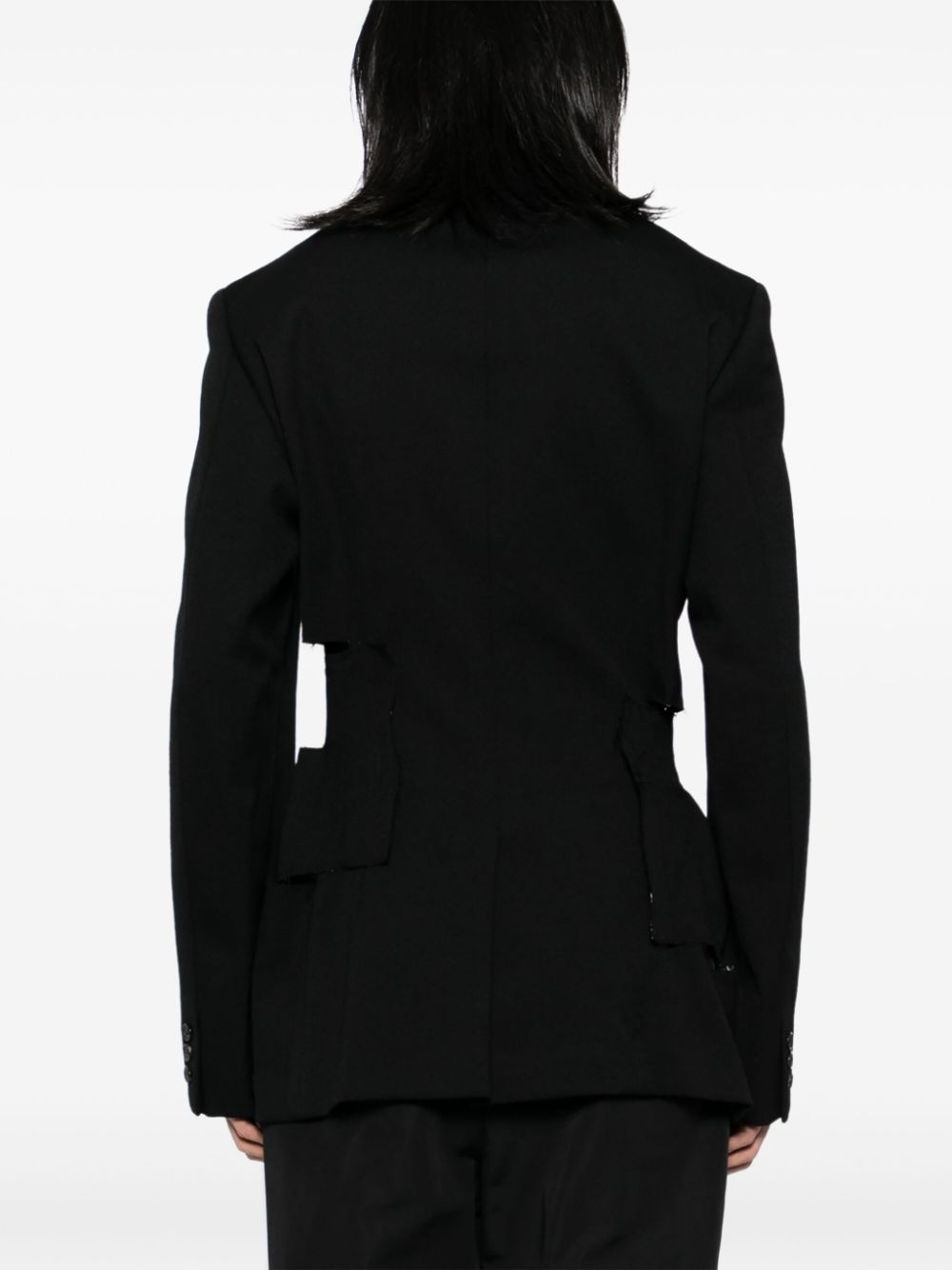 distressed detail blazer - 4