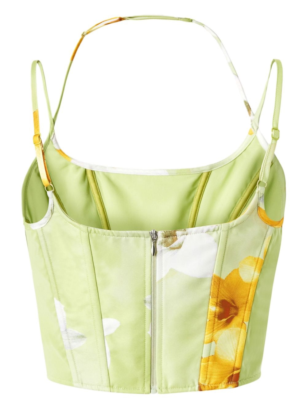 floral-print corset top - 2