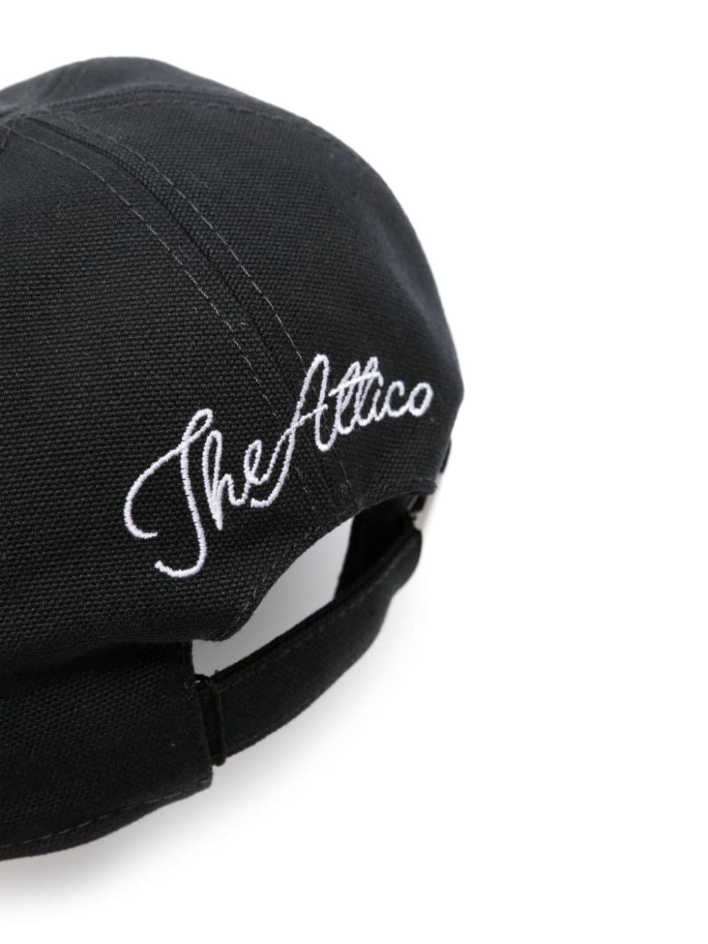 embroidered-logo canvas cap - 2