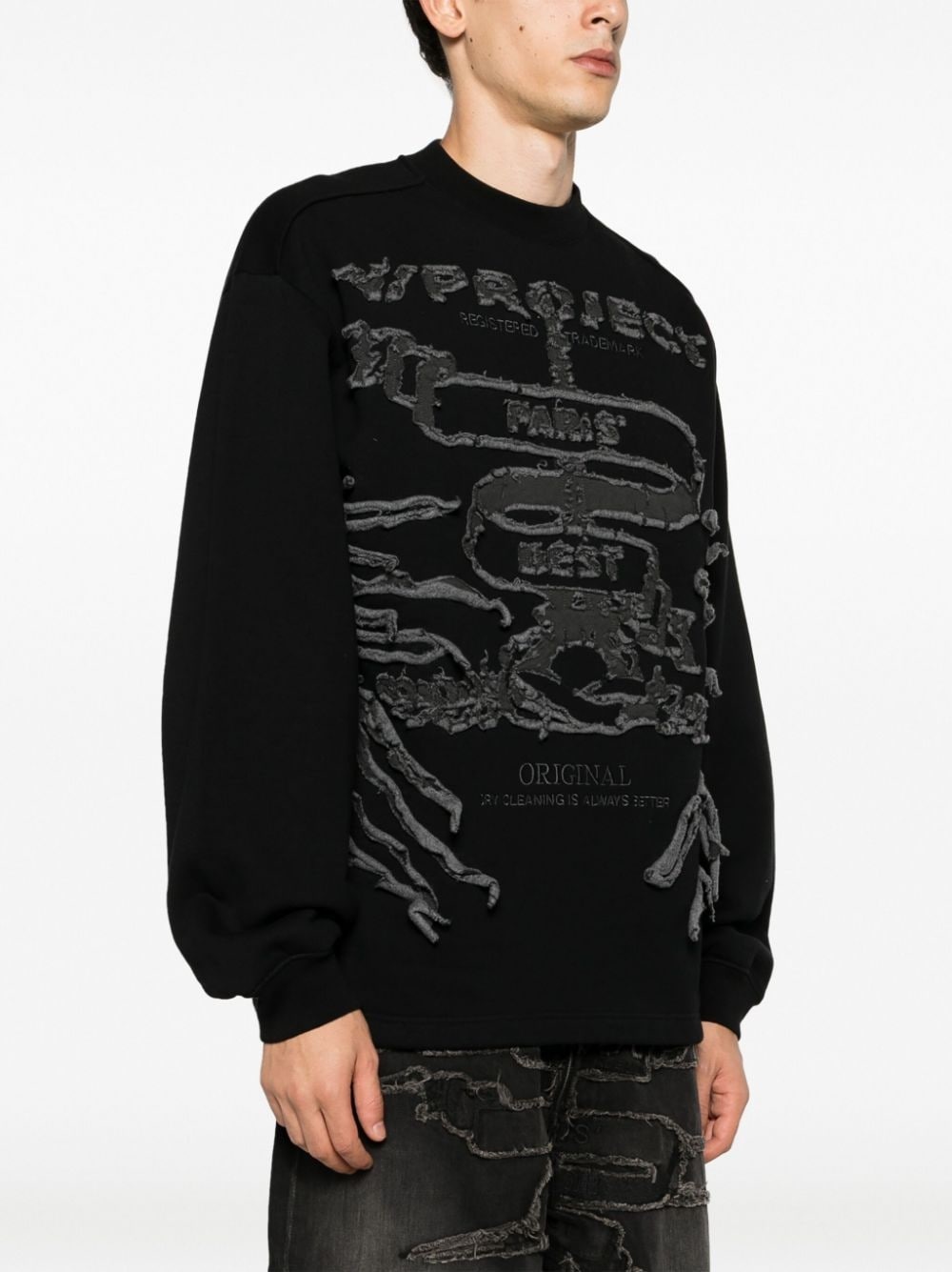 Paris' Best distressed cotton sweatshirt - 4