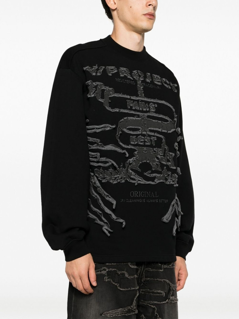 Paris' Best distressed cotton sweatshirt 4