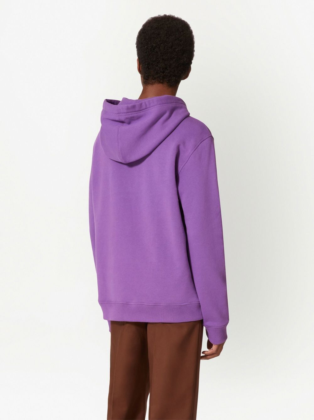 logo-print cotton hoodie - 4