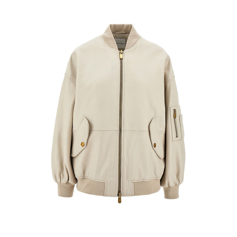 NAPPA LEATHER OVERSIZED BOMBER JACKET - 1