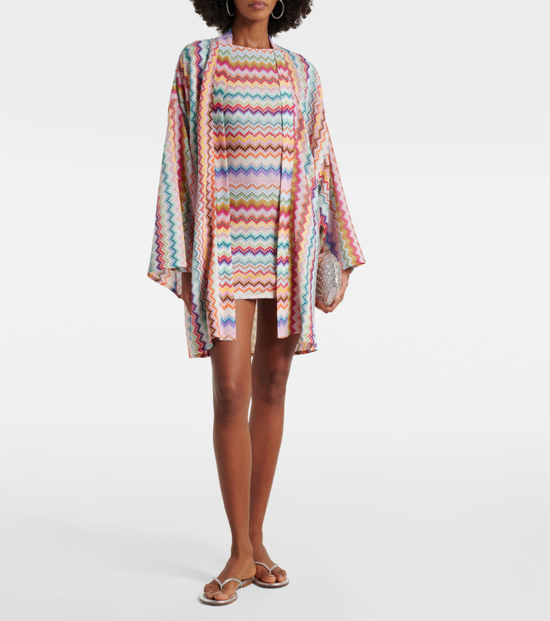 Missoni Zig Zag oversized lamé wrap cardigan outlook