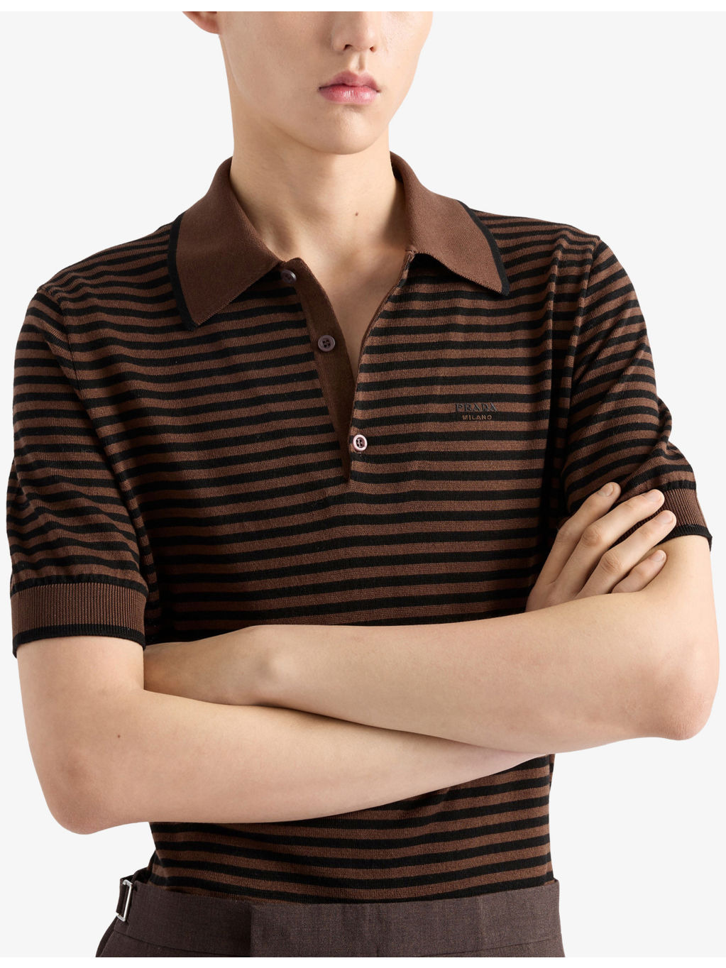 Striped Cotton Polo Shirt - 3