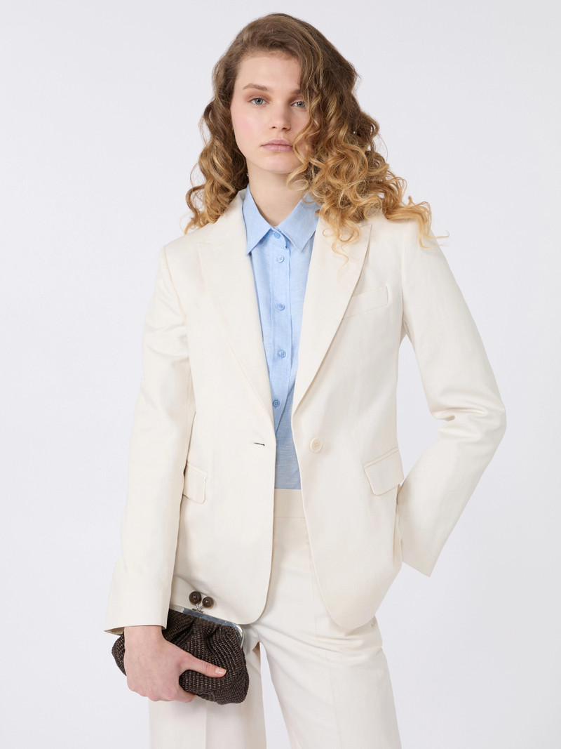 ORCHE Linen and cotton canvas blazer - ECRU 5