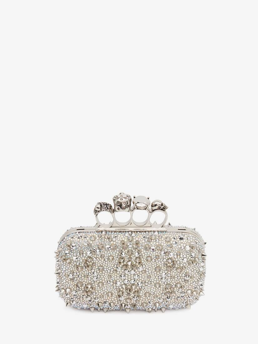 Women's Knuckle Clutch in White - 3