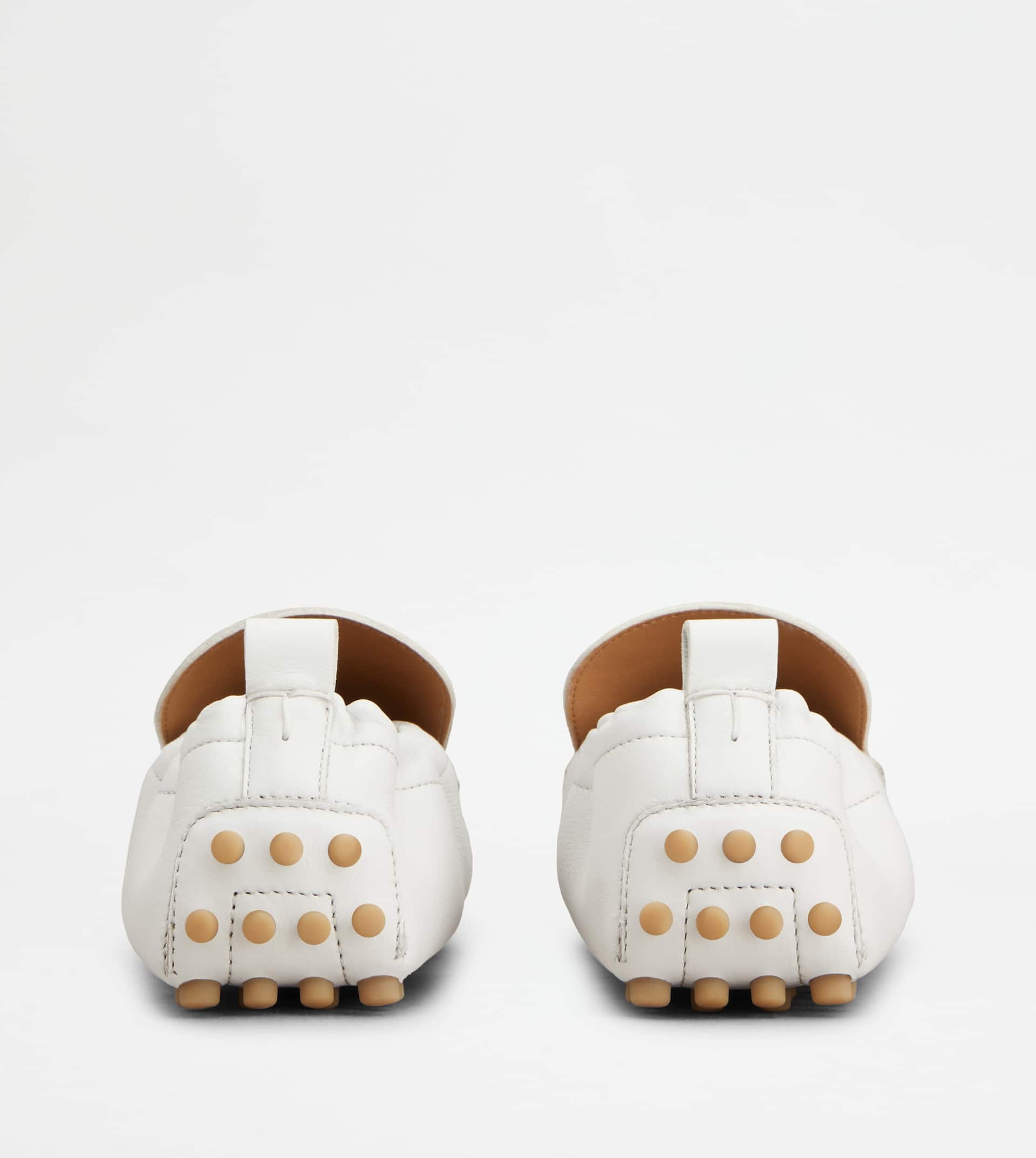 GOMMINO DRIVING SHOES IN LEATHER - WHITE - 3