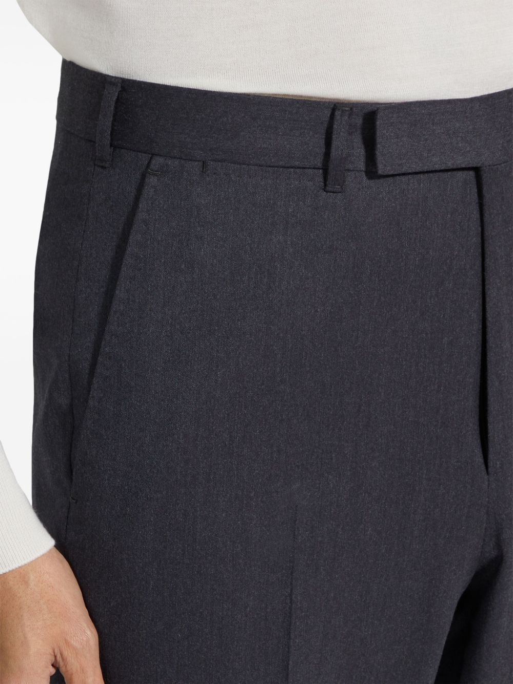 wool straight-leg trousers - 5