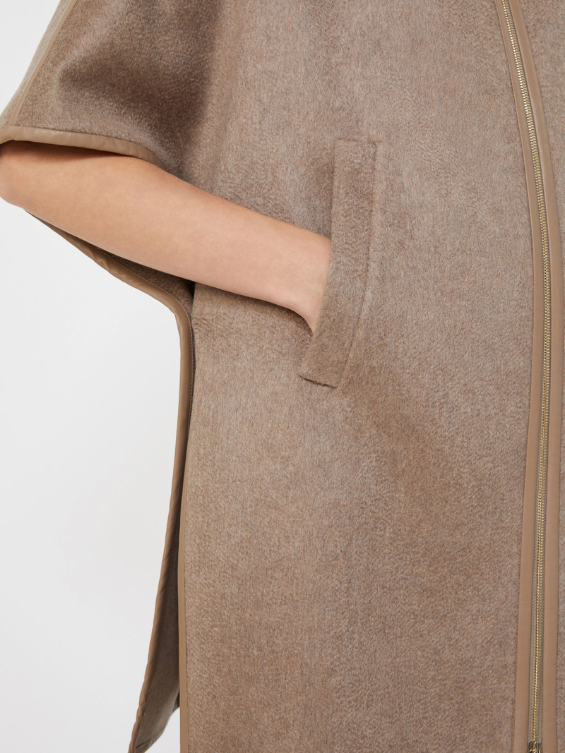 OCA Cashmere zibeline cape - BROWN 5