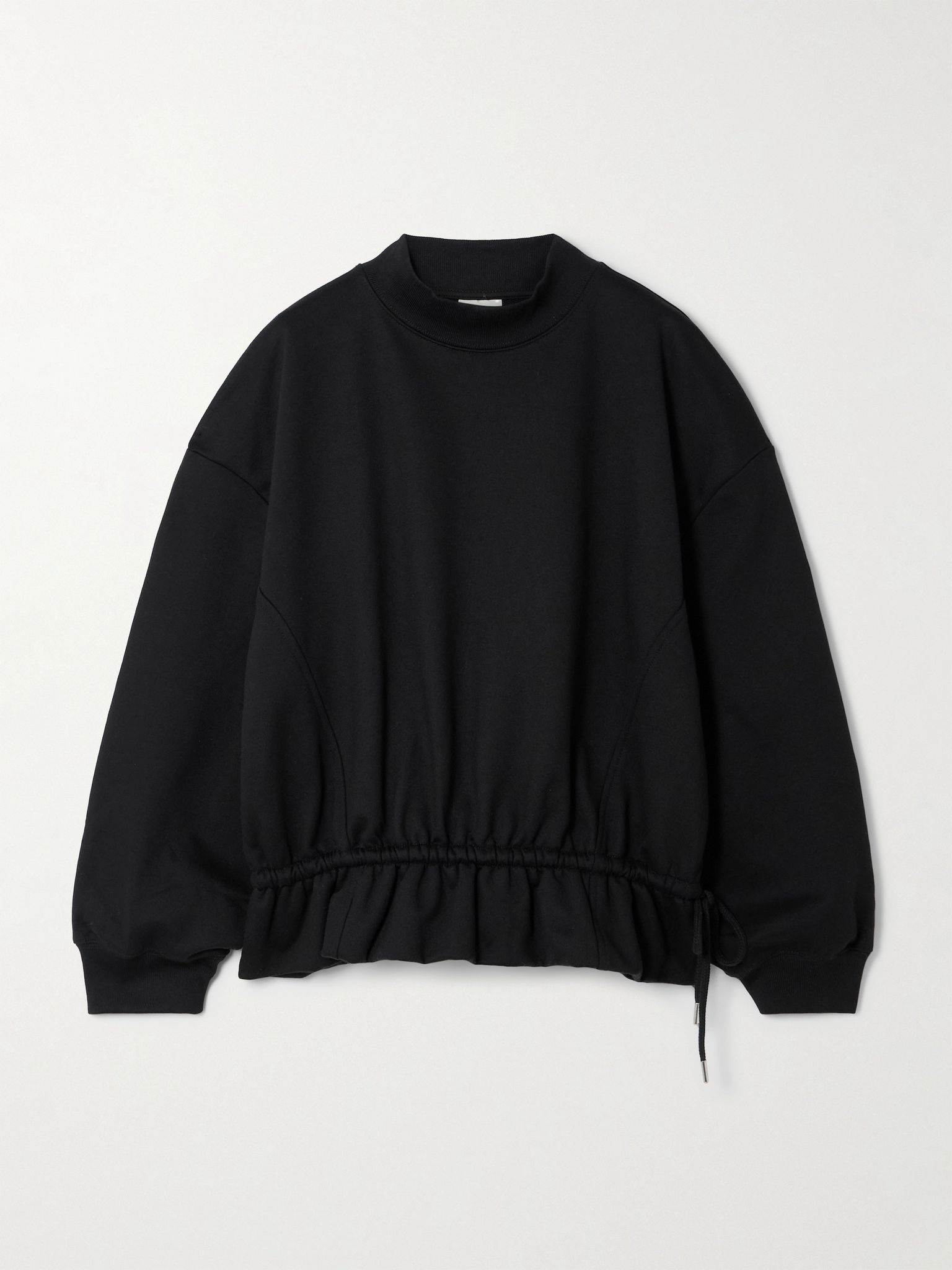 Cotton-jersey peplum sweatshirt Black - 1