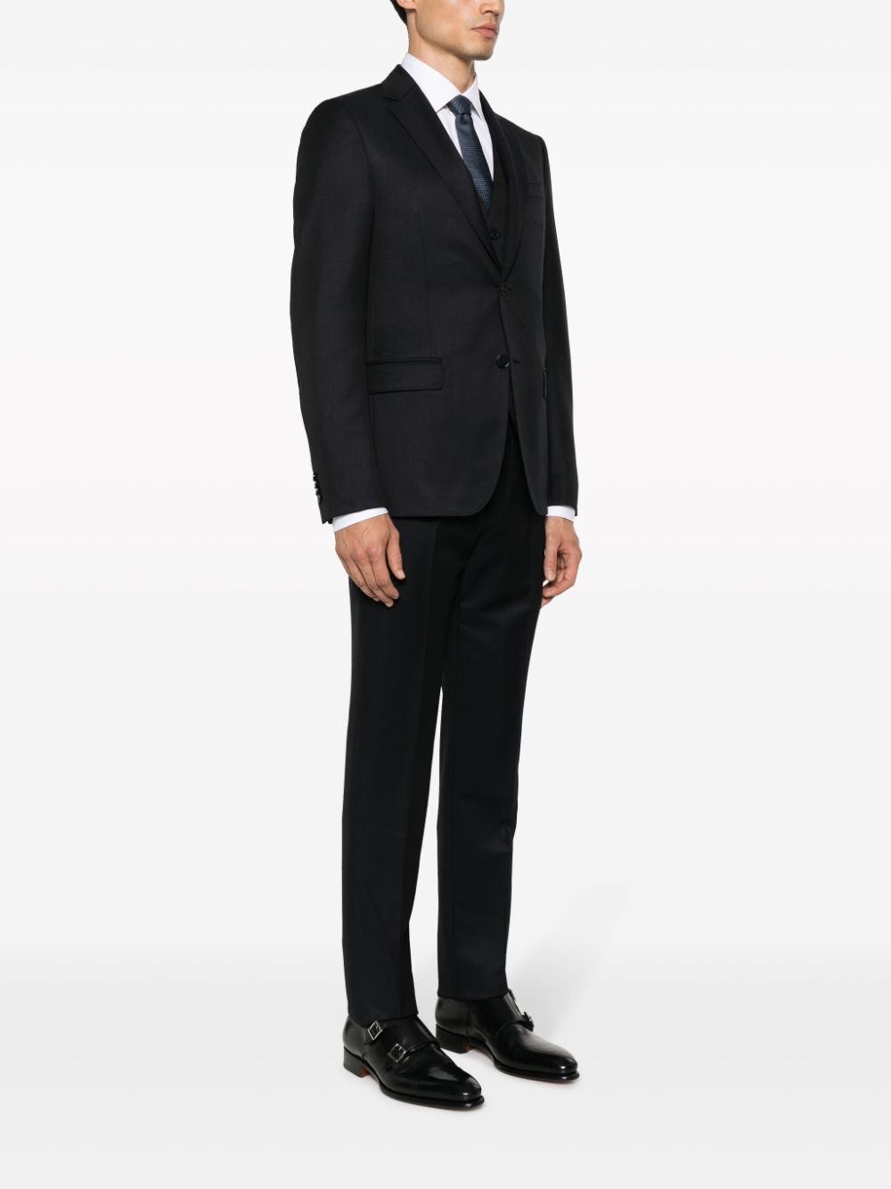 single-breasted wool-blend suit - 3